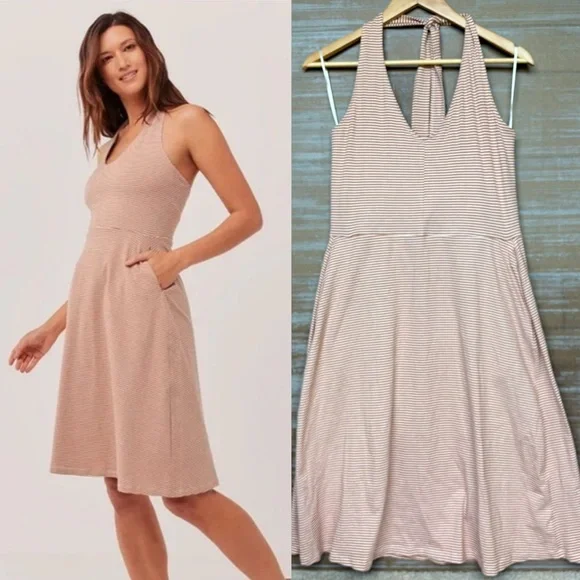 Pact | Dresses | Pact Organic Shell Fit And Flare Halter Dress Jersey  Stretch Cotton Womens L | Poshmark